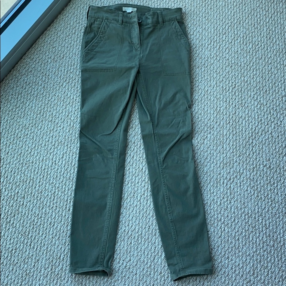 ANN TAYLOR LOFT Utility Skinny Jeans In Sage Cloud